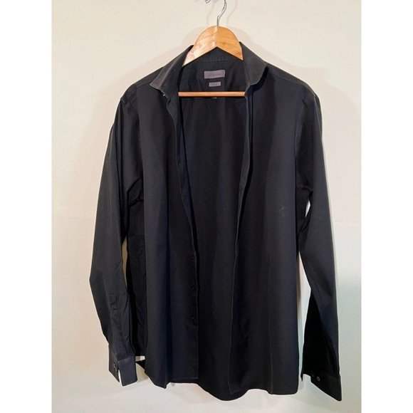 ✨5 for $15✨ Men’s Calvin Klein Black Button Down Dress Slim Fit Tall Shi… - Picture 3 of 9